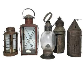 Five Early Metal Lanterns