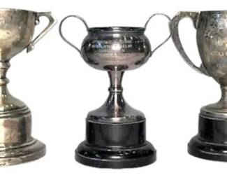 Three Silver Finish Trophies