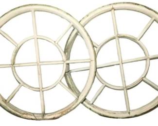 Two Round Architectural 12 Pane Windows