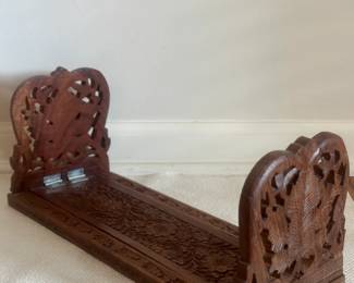 Carved Wood Bookends