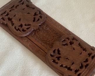 Carved Wood Bookends