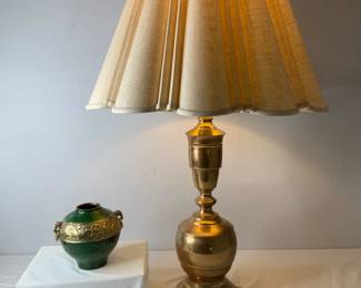 Brass Lamp & Vase