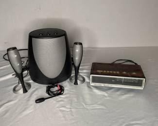 Harman Kardon Computer Speakers and Realistic Clock Radio