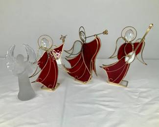 Stained Glass Angel Trio