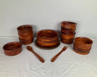  Wood Salad Bowl Set