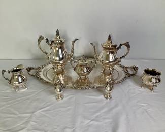 Wallace Baroque Silverplate Tea/Coffee Service Set