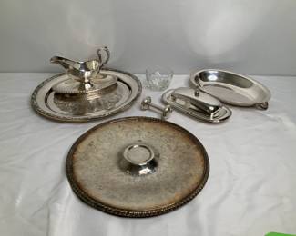 W.M. Rogers & Son "Victorian Rose" Platter, More
