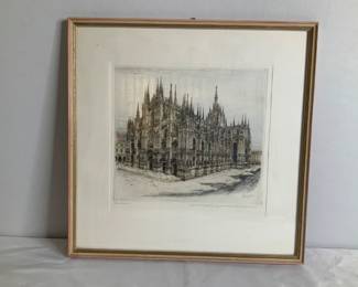 Signed Paul Geissler "Mailand" Etching
