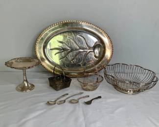 Wm Rogers Footed Tray, Wired Baskets, More
