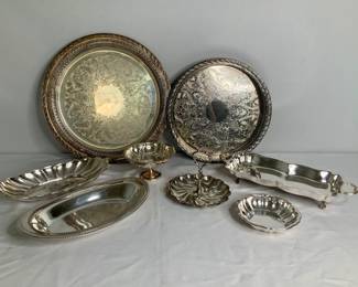 Silver Plated Trays and Oneida Candy Tray
