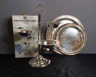 Silver Plated Multi-tiered Candy Dish and Serving Trays