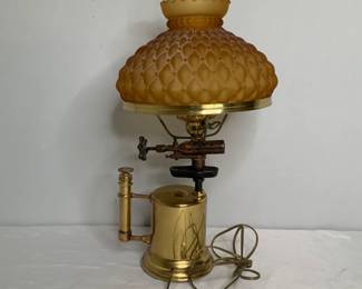 Antique Assembled Brass Blow Torch Table Lamp