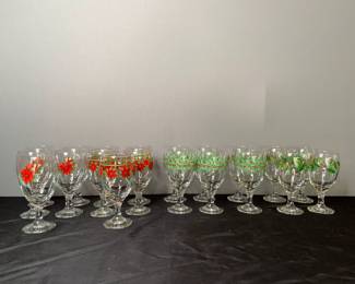 Holiday Wine/Water Glasses