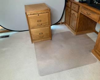 Oak Filing Cabinet, Chair Mat