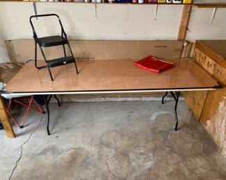 Belnick Folding Table and Cosco Step Stool