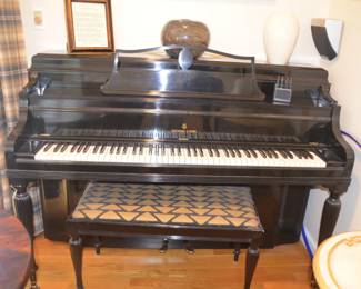 Steinway Upright Black Lacquer Piano