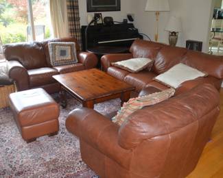 Leather Sofa and Club Chair