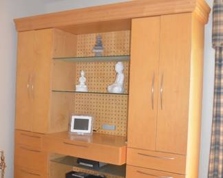 Modern Wall Unit $80 and Yamaha Stereo