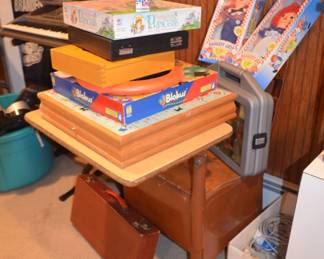 Vintage School Desk / chair and Games