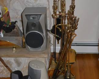 Speakers. Fire place tools