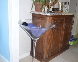 Floor Standing Lucite Martini Glass