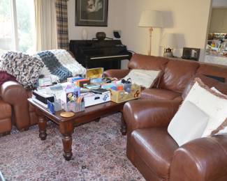 leather Sofa and Club chair