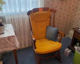 Orange Cushion Rocking Chair