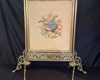 001 Needle Point Fire Screen
