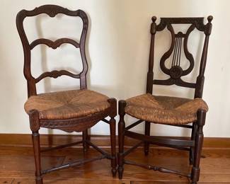 A Pair Of Rush Seat Chairs