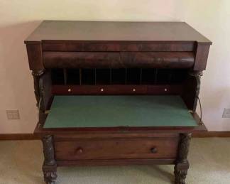Antique Chest Desk With Lion Feet