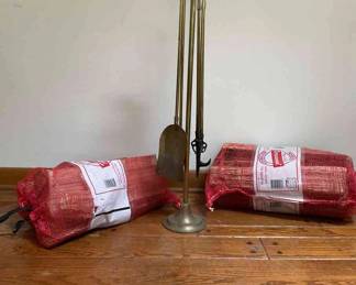 Brass Horse Fireplace Tool Set 