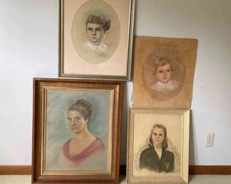Four Oldtime Portrait Paintings