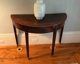 PAIR OF ANTIQUE FRENCH DEMI LUNE TABLES