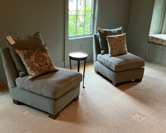 PAIR OF SLIPPER CHAIRS