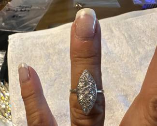 Platinum ring with Rose cut diamonds