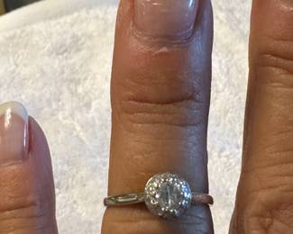 Platinum ring .2 5 carat Center.