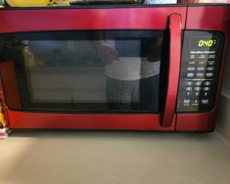 Hamilton Beach red microwave.  