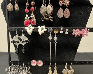 14 Pairs Of Seasonal 925 Silver  Stone Earrings Smokers House