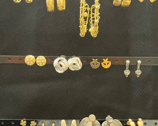 Gold Colored Clip Ons Post Earrings