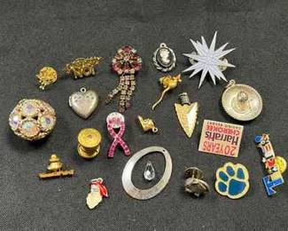 Lot Of Charms, Pins, More
