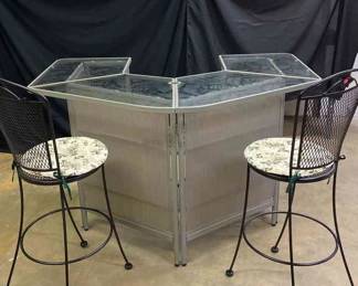 Portable Bar Top And Chairs 