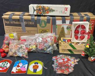 Vintage Christmas Lot And Tree