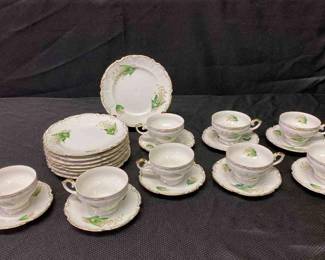 Vintage Lily Flower Plates, Saucers, And Tea Cups 