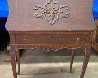 Vintage Oak Secretary Desk 