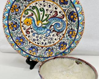 Vintage Ricco Deruta Hand Painted Bowl, Italy & Smaller Antique Bowl
Lot #: 42