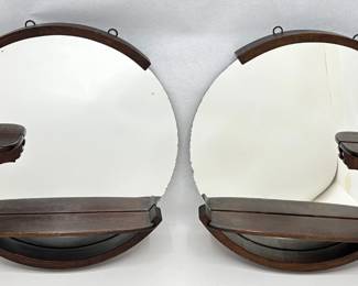 2 Art Deco Vintage Wood Framed Mirrors With Display Shelves
Lot #: 15