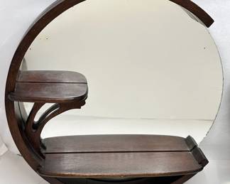 2 Art Deco Vintage Wood Framed Mirrors With Display Shelves
Lot #: 15