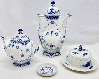 Vintage Royal Copenhagen Coffee Pot, Teapot, Sugar Bowl & Small Plate, Denmark
Lot #: 81