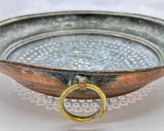 Vintage 1960s Copper Clad Large Colander With Brass Hook To Hang, Greece
Lot #: 28