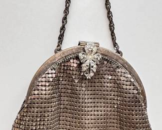 Antique 1920s Mesh Purse With Rhinestone Clasp
Lot #: 95
